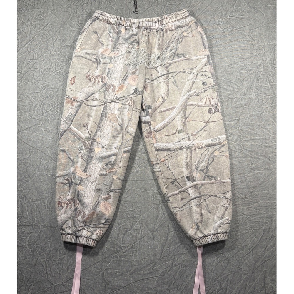 Named Collective Sweatpants Women Large Camo Lace Up Ribbon Joggers Streetwear